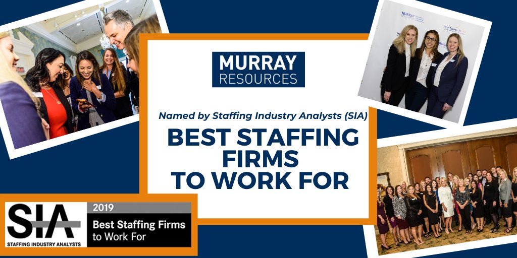 MurrayResources's tweet photo. So proud to be named one of the 'Best Staffing Firms to Work For' by Staffing Industry Analysts! A huge thank you to our entire team for making it happen! Read our press release for more details: https://t.co/ISXkDZO6py https://t.co/UWzv92yBID