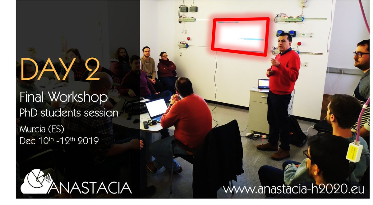 DAY 2 is coming to an end, but exciting stuff is not! Prof. Antonio Skarmeta (<a href="/UMU/">Universidad Murcia</a>) opens the Final Workshop sessions with PhD students illustrating the ANASTACIA framework before letting the audience go through our compelling LIVE DEMO set up in the PEANA labs.