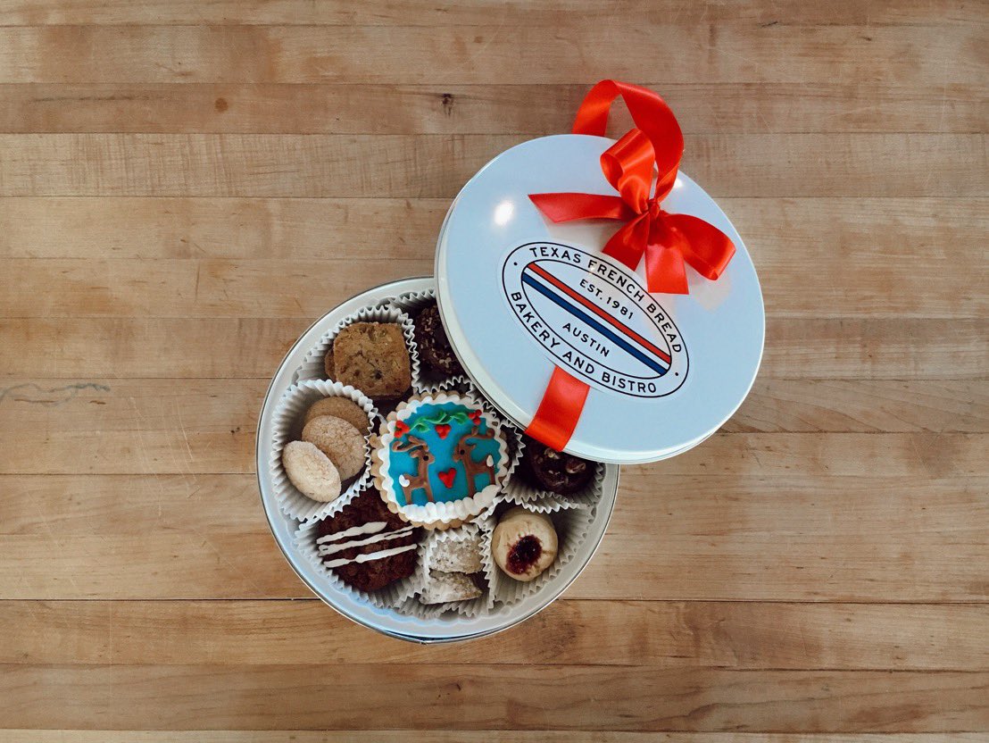 Texas French Bread is selling holiday cookie tins! They are perfect for giving or serving at your own holiday party. Get them before they’re gone. 🍪<a href="/TxFrenchBread/">Texas French Bread</a>