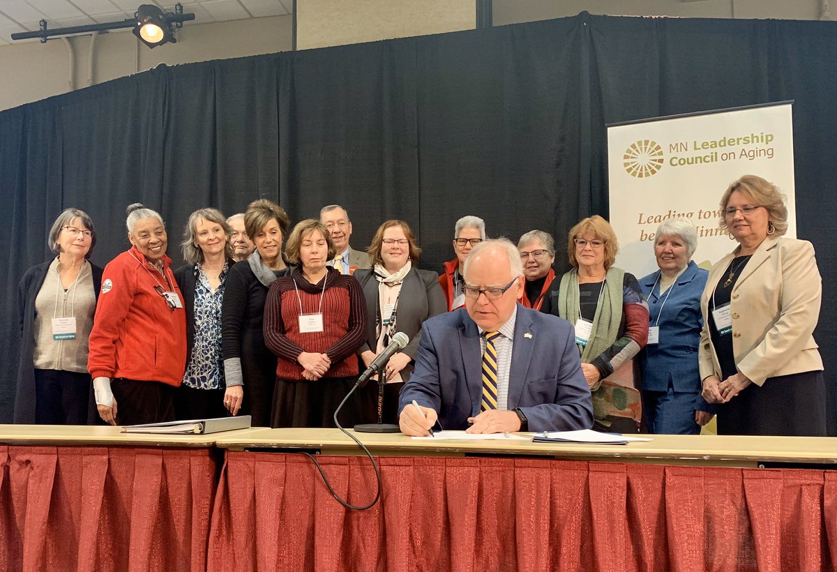 Today I was proud to join the Minnesota Leadership Council on Aging <a href="/mnlcoaging/">Minnesota Leadership Council on Aging</a> as I signed this Executive Order to help make Minnesota an #AgeFriendly state.

Together, we can uplift the voice of older Minnesotans to ensure everyone can thrive in our state. #OneMinnesota