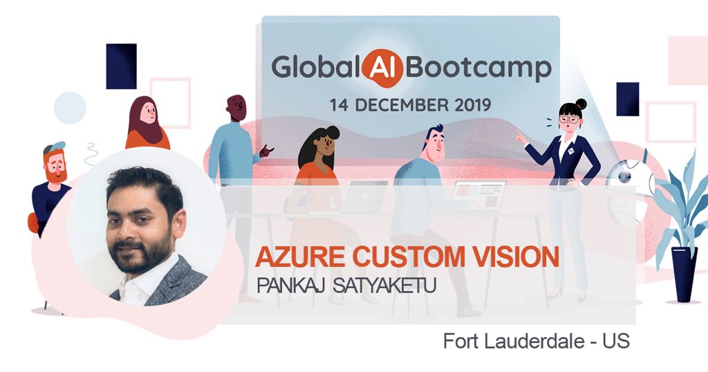 MsDataAI's tweet image. Pankaj Satyaketu @sqlps will be presenting “Azure Custom Vision” workshop at #GlobalAIBootcamp 2019 !

globalai.community/global-ai-boot…

#MicrosoftAzure #cloud #Azure #Data #AI #ArtificialIntelligence