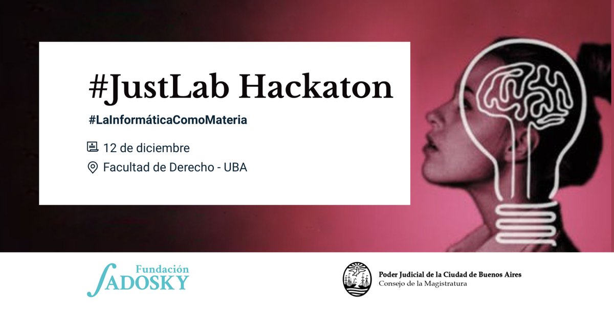 funsadosky's tweet photo. ¡Mañana se realiza la Hackaton #JustLab organizada por el @consejomcaba! Un espacio que busca crear usuarios críticos de la información judicial y oportunidades de innovación entorno al sistema. https://t.co/ChbB13RnbR https://t.co/aAYgtRmTbX