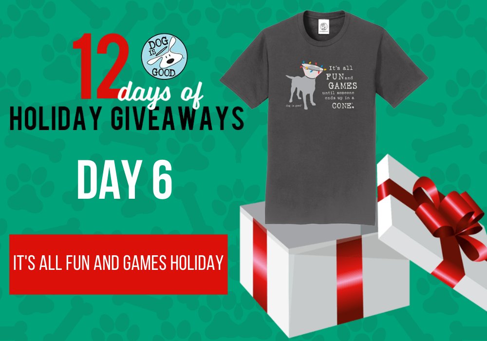 🎁 It's Day 6 of Dog is Good's 12 Days of Holiday Giveaways!

✅ Enter to win the It's All Fun and Games Holiday T-Shirt
bit.ly/351kK0w

🐾 Great for any pet professional and dog lover!