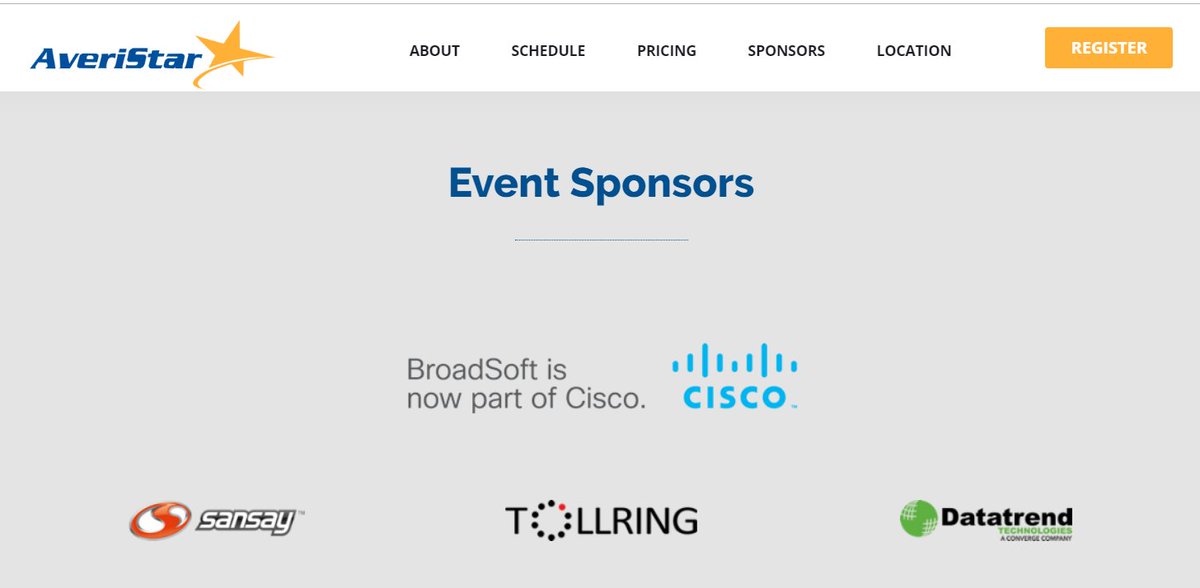 AveriStar's tweet photo. AveriStar 2020 Summit would like to thank our sponsors 🎀
@Cisco @Tollring @Datatrend_Tech &amp; Sansay, Inc.
Registration is now open https://t.co/524vz2kSLG
#VoIP #Telecommunications #Telecoms #Summit2020 #averistar2020summit #averistar https://t.co/4ripnesVAK