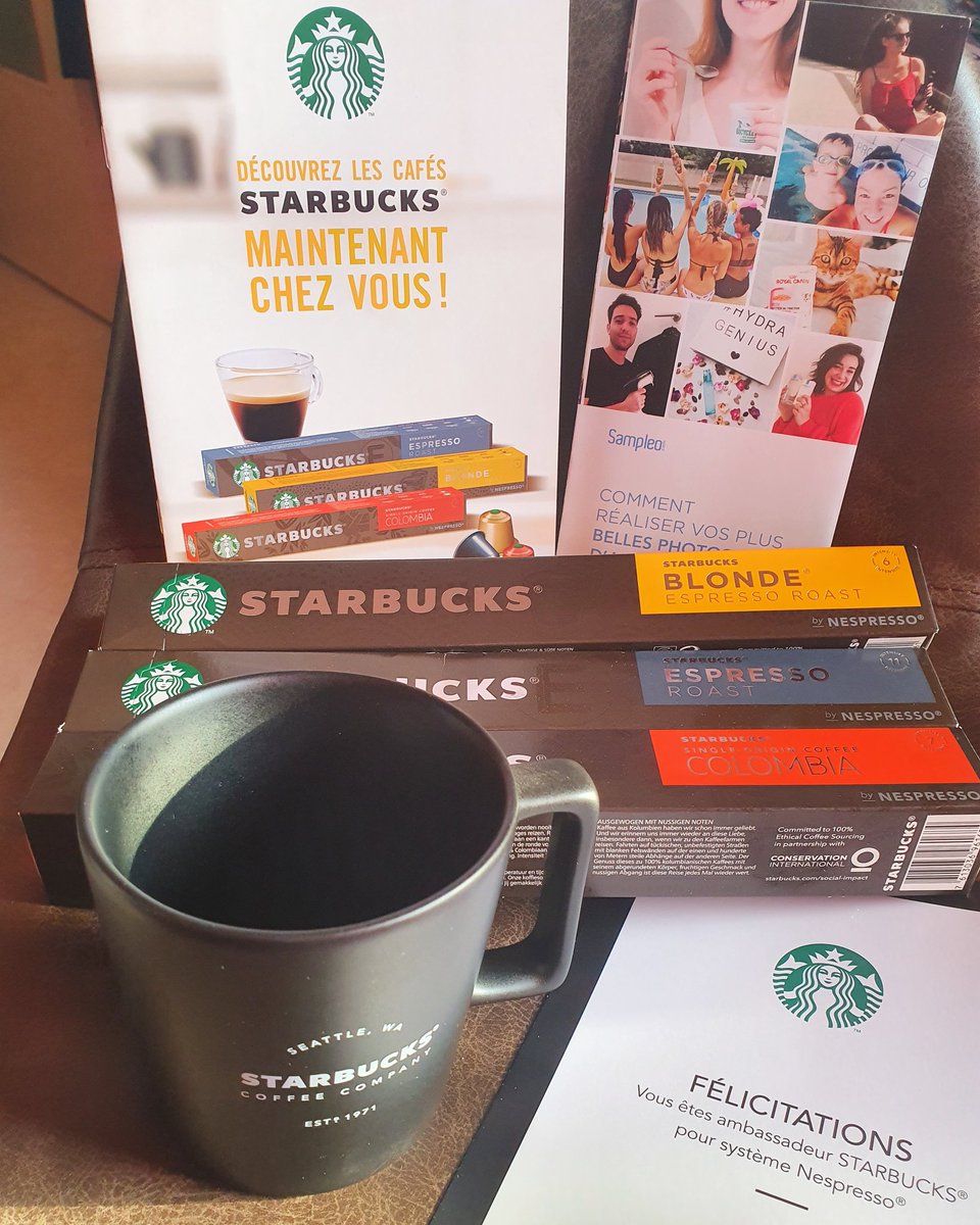 lafine23's tweet photo. Colis reçu de chez @sampleo , yes ! J adore tellement @starbucksathome_fr @❤ que ce test est fait pour moi .☕ On va pouvoir tester la nouvelle gamme de cafés Starbucks pour la Nespresso à travers 3 des 6 saveurs disponibles. 

#sampleo #starbucksathome
#starbucksathome_fr https://t.co/qZCdW3ghTm