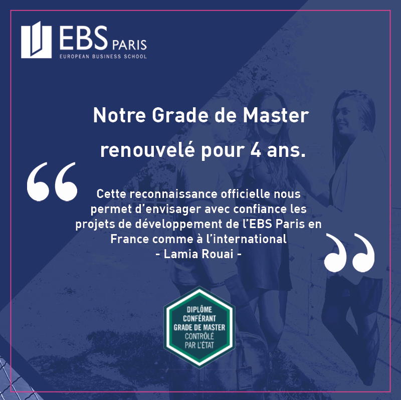 ebs_Paris's tweet photo. ACTU | EBS Paris a renouvelé son #gradedeMaster pour 
#4ans !
Retrouvez l'article ici 👉 https://t.co/y02PIvN8Ak
@LamiaRouai https://t.co/RX5Y2dRoLC