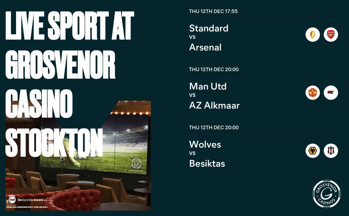 UEFA Europa League tomorrow folks and you won't miss a kick @GrosvenorStockton.  We are open 24hrs with late food and later bar.  Think 25 policy in operation.
matchpint.co.uk/view-grosvenor…