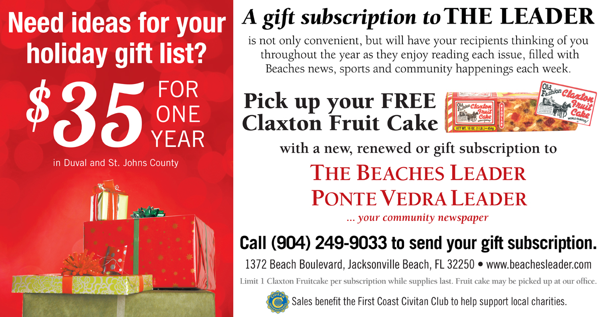 BeachesLeader's tweet photo. Looking for the perfect holiday gift? A subscription to The Leader is the gift that keeps on giving, with the latest Beaches news delivered to you each Thursday. While supplies last, your renewal or gift subscription also comes with a free Claxton Fruit Cake! #BeInTheKnow https://t.co/cWFQILBJkD