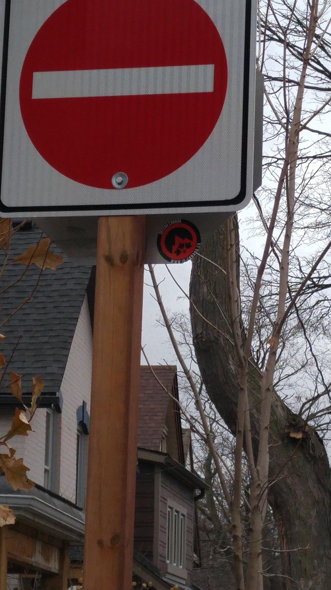 ID Canada stickers spotted and removed in Hamilton. #HamOnt #NoHateInTheHammer