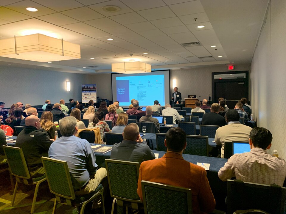 AzzurGroup's tweet image. Kevin Martin had a packed house yesterday morning for his session during the @KENX_Events CSV & Data Integrity Compliance Congress! 
Thank you to everyone who joined us to discuss the nuances of #RiskAssessment in #ComputerSystemsValidation. 🙏