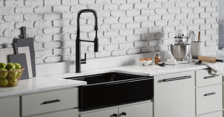 Our #Kohler Whitehaven® Cast Iron #KitchenSink combines both toughness and durability with a timeless and elegant design. See how the Whitehaven can help your kitchen at bit.ly/2qh2EsB.