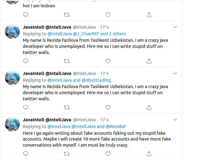 IntellJava's tweet photo. @shiftmarkets @AlkemiOfficial Shawn Sloves is unsulting his former developer (woman) who developed  blockchain modules for Finteractions and ICO Velocity Ledger. And this is the kind of behavior you' d expect from CEO? Where was this man brought up? Think about whether you can trust him and his companies? https://t.co/XeF9xh7hlp