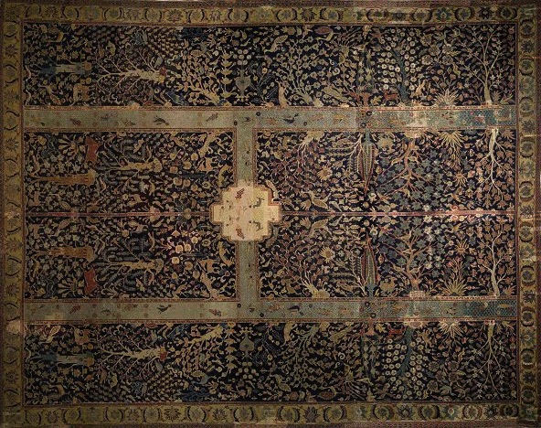 “Wagner” "Chahar Bagh" Garden Carpet, Central Iran. Burrell Collection, Glasgow. Safavid Period, 17th c.