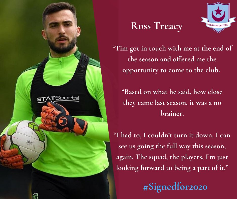 DroghedaUnited's tweet photo. New signing Ross Treacy speaking after joining Drogheda United. Full quotes in thread below.
Treacy explained how the move came about, with the decision being a ‘no brainer’ when Tim Clancy offered him the chance to join the club - (quotes in pic).
#SignedFor2020 #United2020 https://t.co/Gzutn5Vj2J