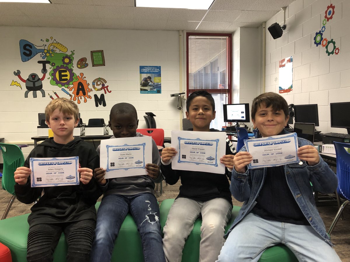Congratulations to these 4th grade Coders for completing the Minecraft Hour of Code!  #HumbleISDCodes #HourofCode #onegiantleappfe <a href="/HumbleISD_PFE/">Pine Forest Elem</a> <a href="/MariaTeros/">Mrs.Teros_PFE4</a>