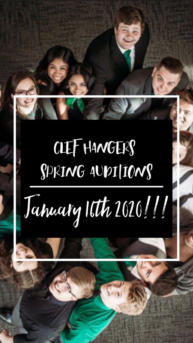 Do you want to be a part of the Clef Hangers?! Well you’re in luck because we will be holding auditions for our Spring semester on Thursday January 16!! To audition, please prepare a 30 second selection of any song No experience is necessary and all are welcome! 💚