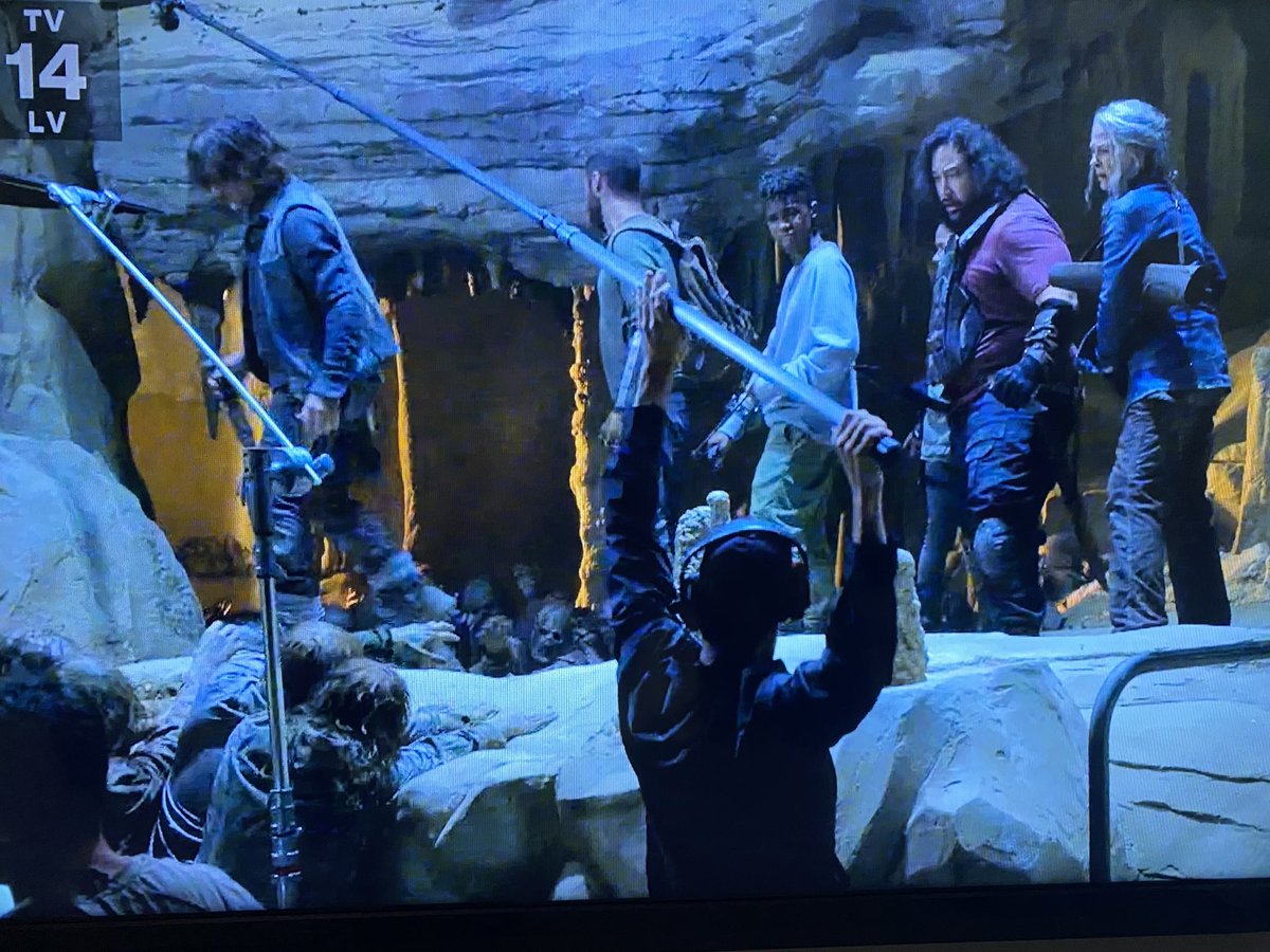 wagonerjeff78's tweet photo. A little behind the scenes photo from the mid season finale of the walking dead! Can you spot me?? Just look straight across!! #BTS #MidSeasonFinale 🧟‍♂️🧟‍♂️ #TWD #TWDFamily #TheWalkingDead #Walker #Cave #AlphasHorde #WalkerLife #Episode8 #Actor #ATL #Senoia https://t.co/GgaLvghbMa