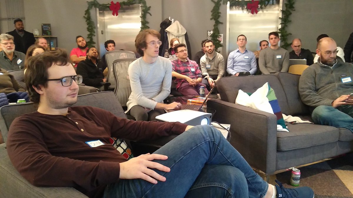 PyDataPHL's tweet photo. @SShanabrook showing off #JupyterLab at our first meetup! https://t.co/lsBNQmxc85