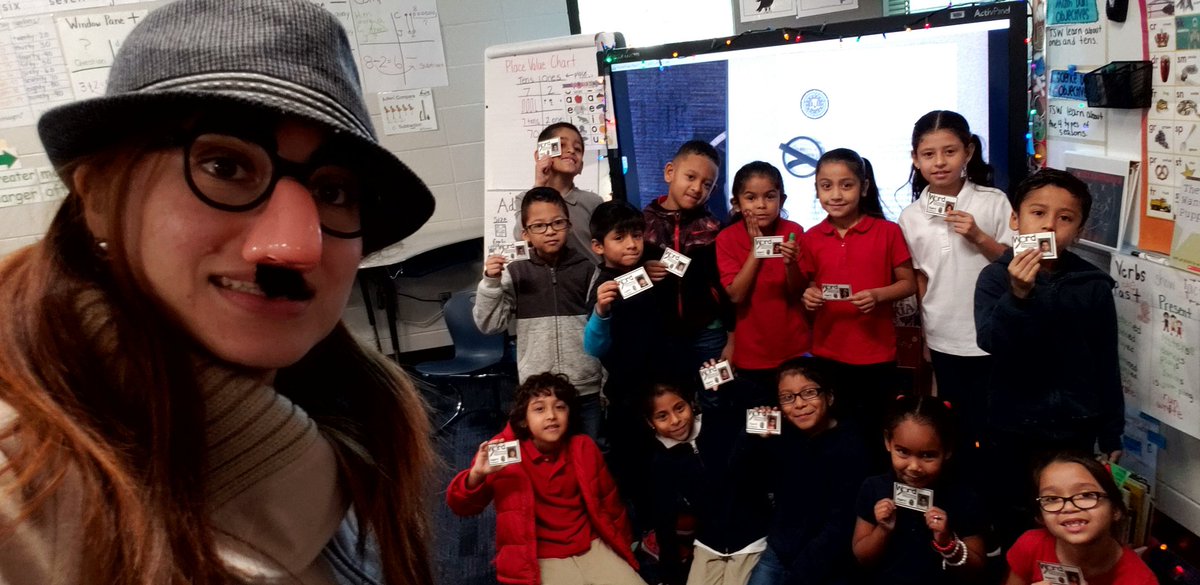 MrsHerreraHuang's tweet photo. I dressed up to pass out our official detective badges.  @cfisdowens @CFISDPK1 @GR_Houston #CFISDspirit #funin1st https://t.co/V3QLv4ExbG
