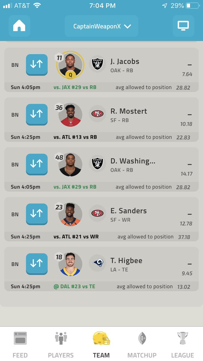 CashMoneyMcluv's tweet photo. @NFLFantasyLive #setmylineup https://t.co/XfICq8WMtN