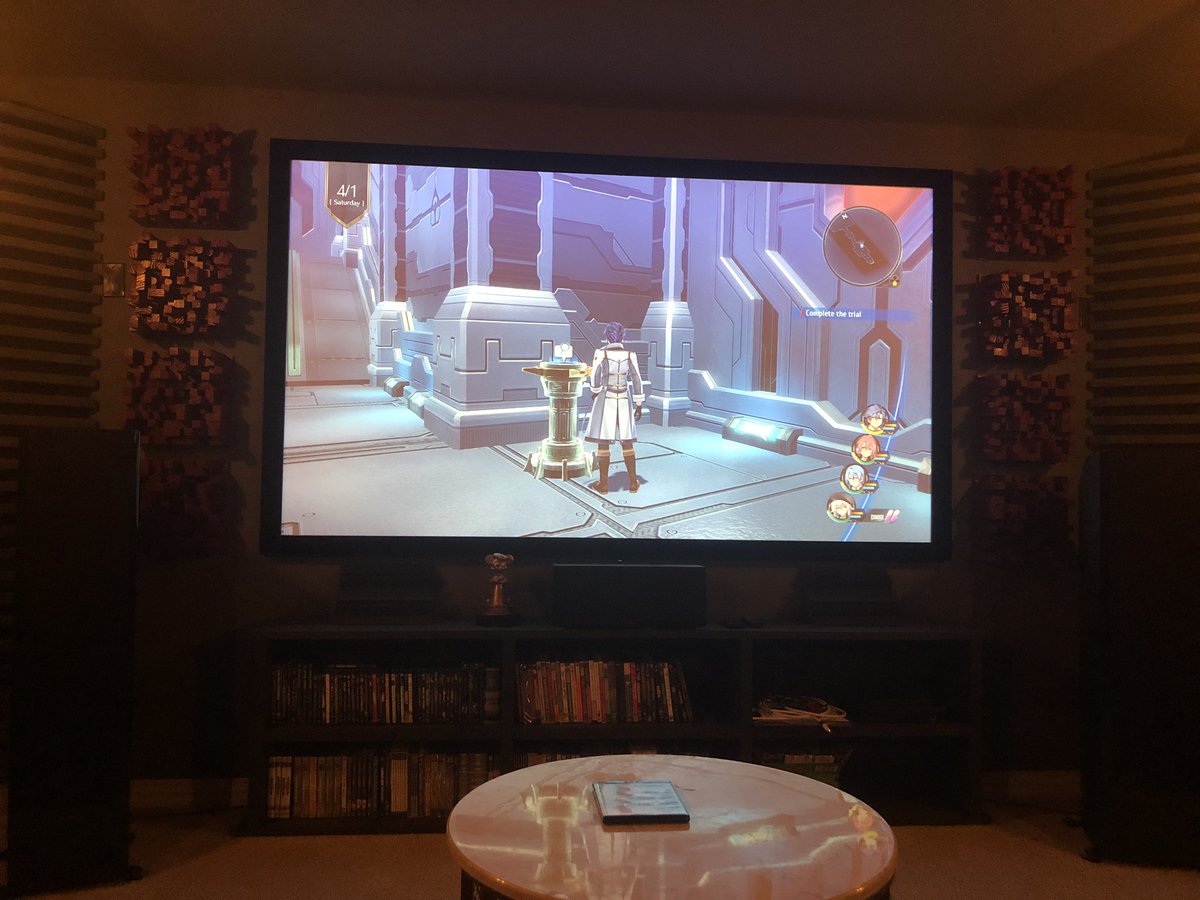 karthur37's tweet photo. Playing CS3 in the theater the husband and I built. Two engineers can be a dangerous match! And...yeah, the sound system rivals NASA. Who wants to come over and game? ❤️ #ibuildstuff https://t.co/SlPwngFL0f