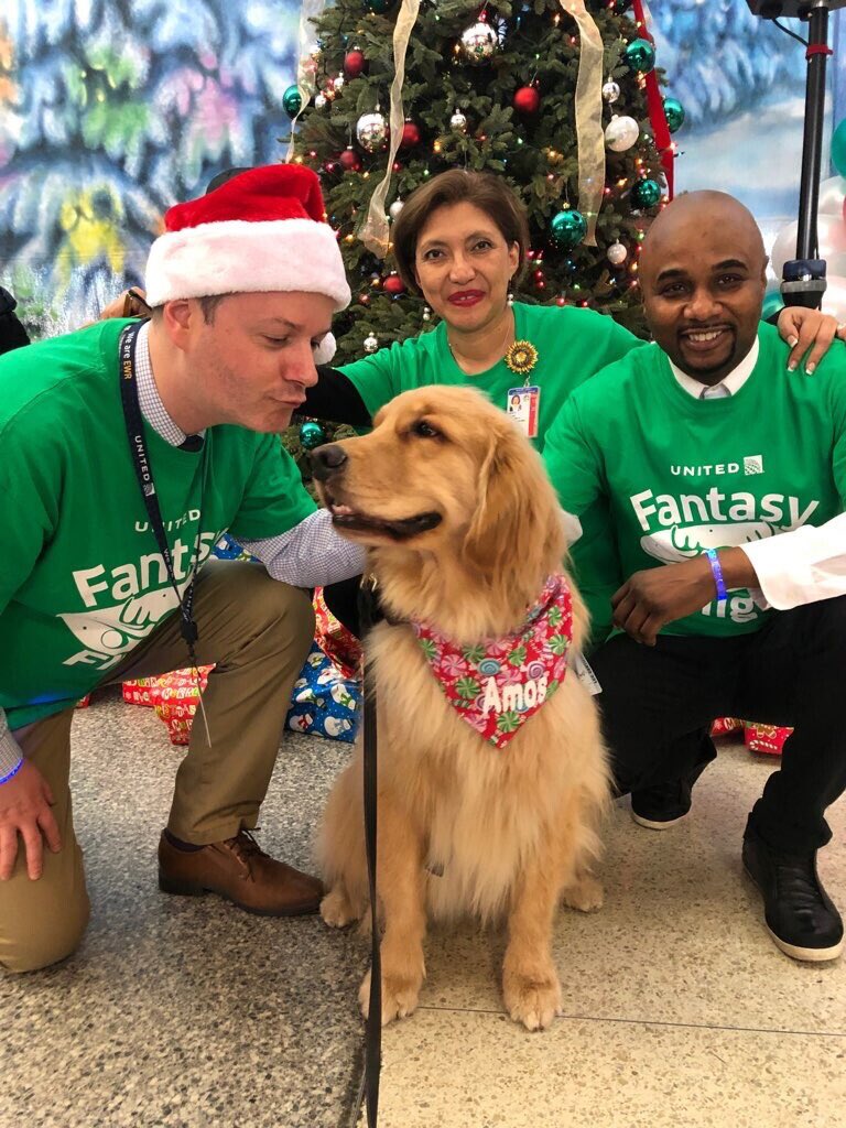 #UAFantasyFlights ⁦@weareunited⁩ #beingunited Everything was magical today during the Fantasy Flight celebration. One of the service dogs, Amos, loved to pose in front of camera 😁