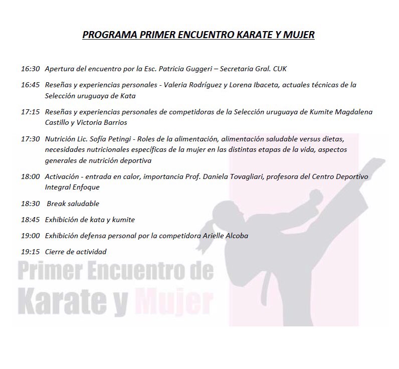 cukkarate's tweet photo. Programa Primer Encuentro Karate y Mujer https://t.co/LS5imGR5ME