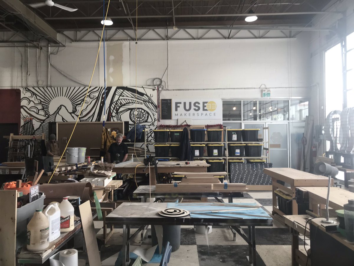 AWellwood's tweet photo. Exciting day fabricating with Grade 11 design students @Fuse33Calgary #sayyestothefuture @STSConnections #productdesign #MakerSpace https://t.co/70mT9UVY74