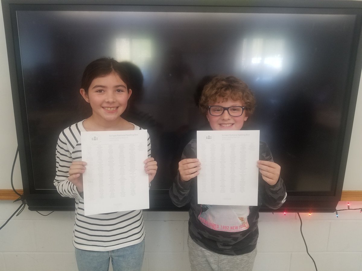 svarela309's tweet photo. Congratulations to Alana &amp; Evan! They were the top two competitors in our classroom spelling bee and will move on to the grade level bee next week! Both have the chance of making it to the school wide spelling bee in January. 🐝 #PES2019 #InspiringSuccess #SpellingBee https://t.co/LrPwEg4C1C
