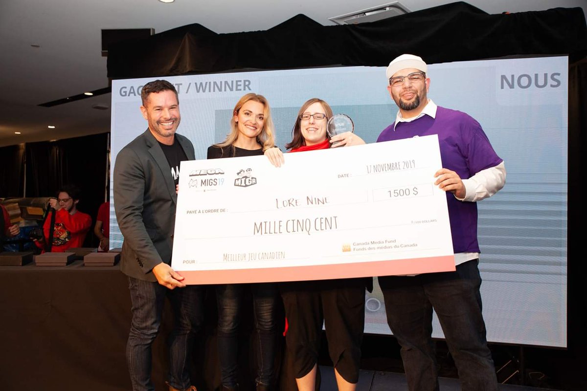 At the <a href="/MTL_IGA/">MIGA</a>, announcing the winner of the <a href="/CMF_FMC/">Canada Media Fund</a> award, to the very deserving HOME by <a href="/LORENINEstudios/">LORE NINE</a>. 

And I happen to be sharing the stage with the talented <a href="/Summersett_/">Patricia Summersett</a>, the voice of #Zelda in Breath of the Wild!