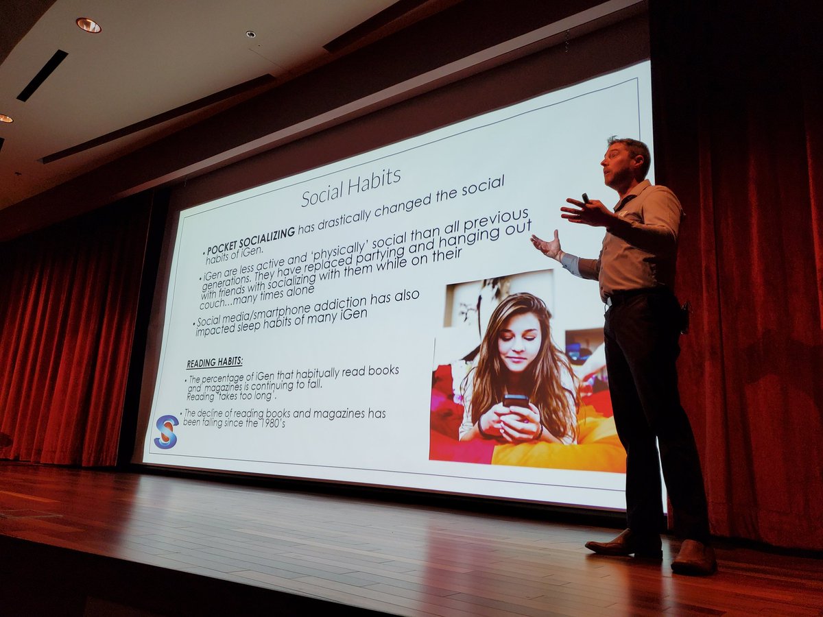 WaunakeeCTE's tweet photo. iGen primary influences are diversity, school violence, technology, parenting changes, social media, and mental health. As educators, we need to recognize that the iGen's bring a different set of characteristics to the table that are products of societal changes. #PathwaysWI2019 https://t.co/y3lCSjL61e