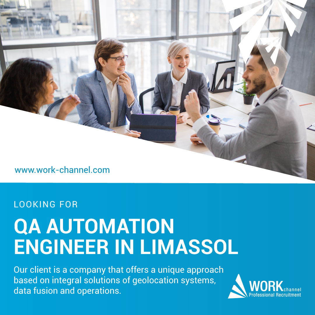 WorkChannelHR's tweet photo. 🤓 Are you an QA Automation Engineer in Limassol
and want to have an impact in your role? A company in technology is hiring immediately!

Apply here: https://t.co/cqXgf9NciE

👉 Or send your CV at andriana.p@work-channel.com and get ready to discuss the details! https://t.co/HjaK02SAO2