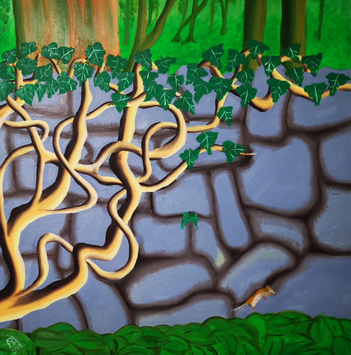 "Over The Wall" oil on canvas 2019...