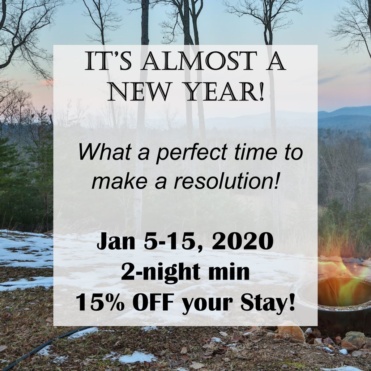 WHOA!! 15% OFF your stay!!! Make your New Year's resolution a good one! How about a New Year's trip to the mountains? **What a great idea for a Christmas gift🎁 Call 1-855-747-2226 or visit blueskycabinrentals.com #Christmasgiftidea #makeawish #itsresolutiontime #wishyouwerrehere