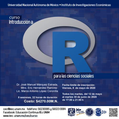 Delcamposoy's tweet photo. Introducción a R para las Ciencias sociales #redes #IIECUNAM #cursoenredes https://t.co/Sk563s3kk0