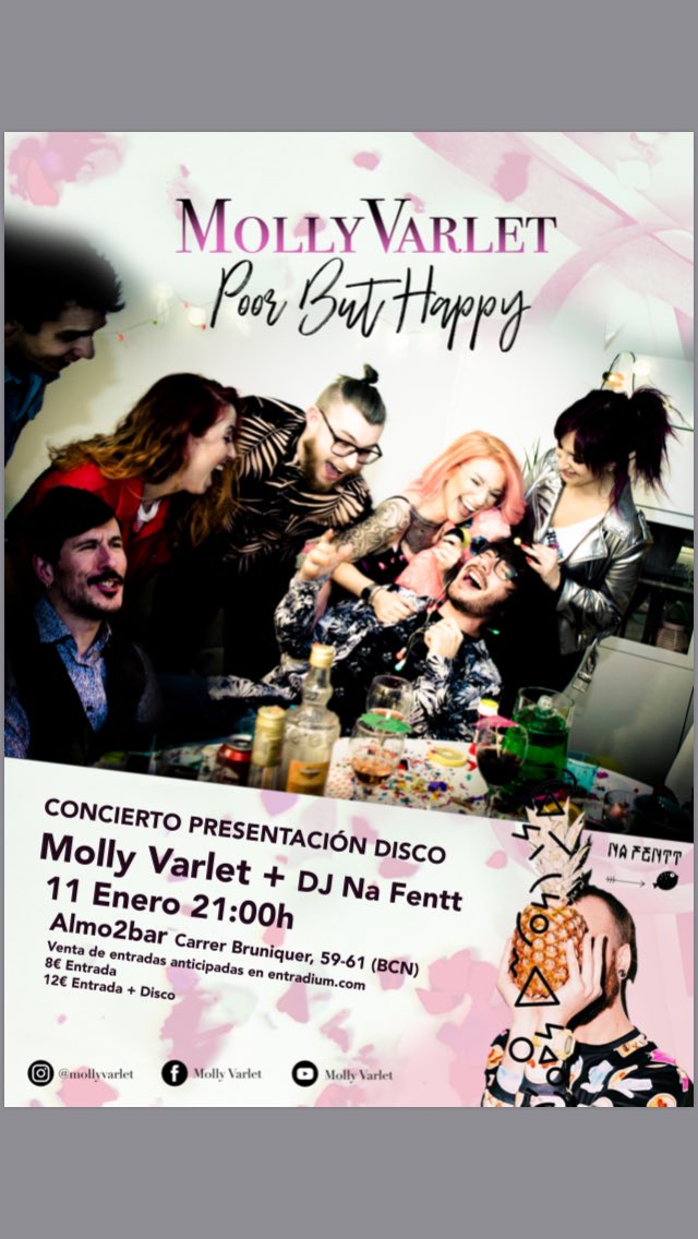 11 de Enero!!
<a href="/Blackcelona/">Blackcelona</a> 
<a href="/Almo2bar/">Almo2Bar Bcn</a> 

entradium.com/es/events/moll…