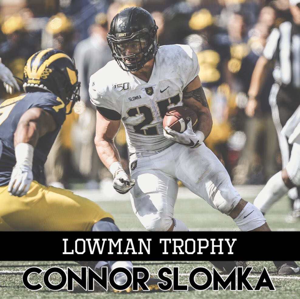 DrinkallCoach's tweet photo. Congratulations to @C_Slom25 on being named a finalist for the coveted, @PardonMyTake Lowman Trophy, awarded to the best nation’s best Fullback! 

@PFTCommenter @BarstoolBigCat https://t.co/HqNbtoCfhr