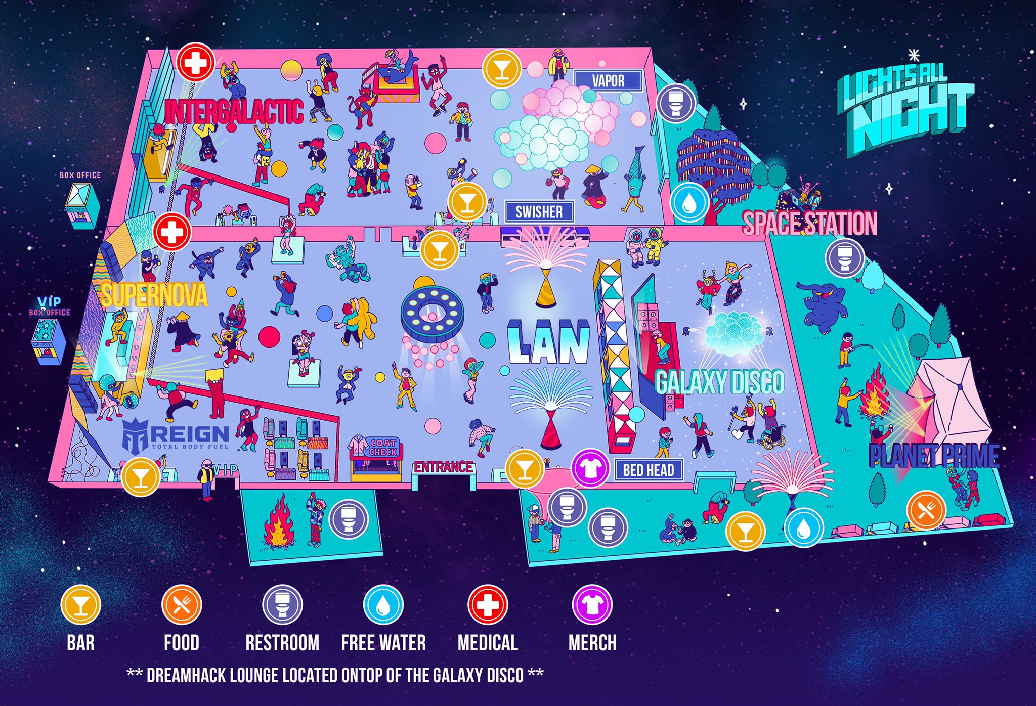 Lights All Night 2020 venue map