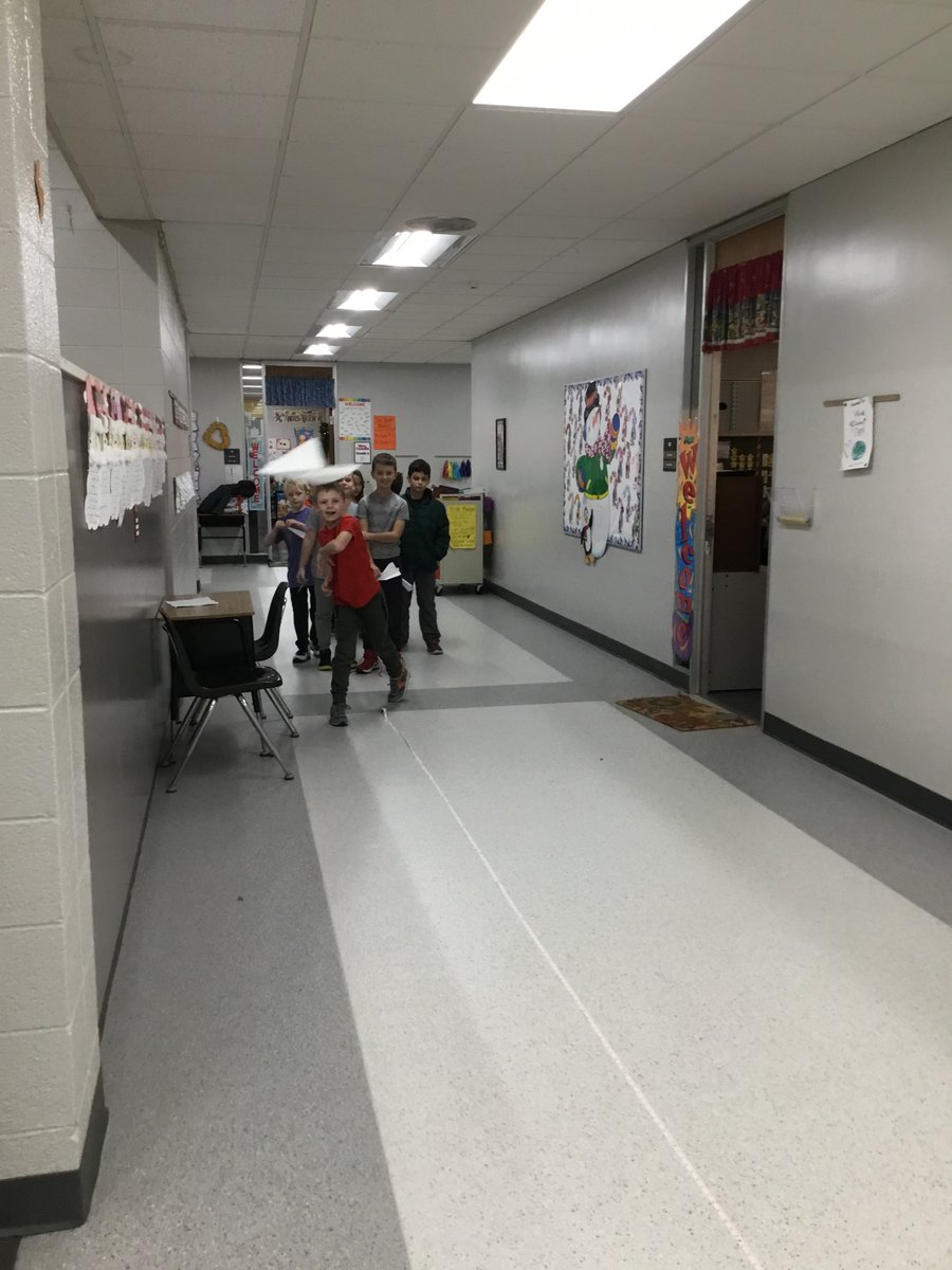 Students loved designing airplanes and tracking the distance they flew in PLTW! @BWE_Principal @SouthernHancock #newpalproud