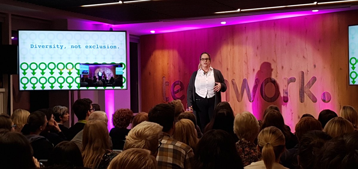 teamworkdotcom's tweet photo. "It is about diversity, not exclusion. Diverse teams create better products." ~ @br, CEO at @romerogamesltd.

#WomenInTechTeamwork https://t.co/SGfFb3ipoG