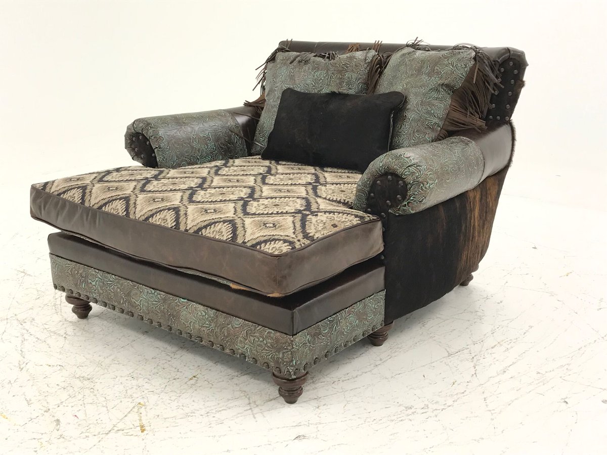 Cozy, customizable &amp; with cowhide! Double L Furniture lets you and your clients create their dream piece.