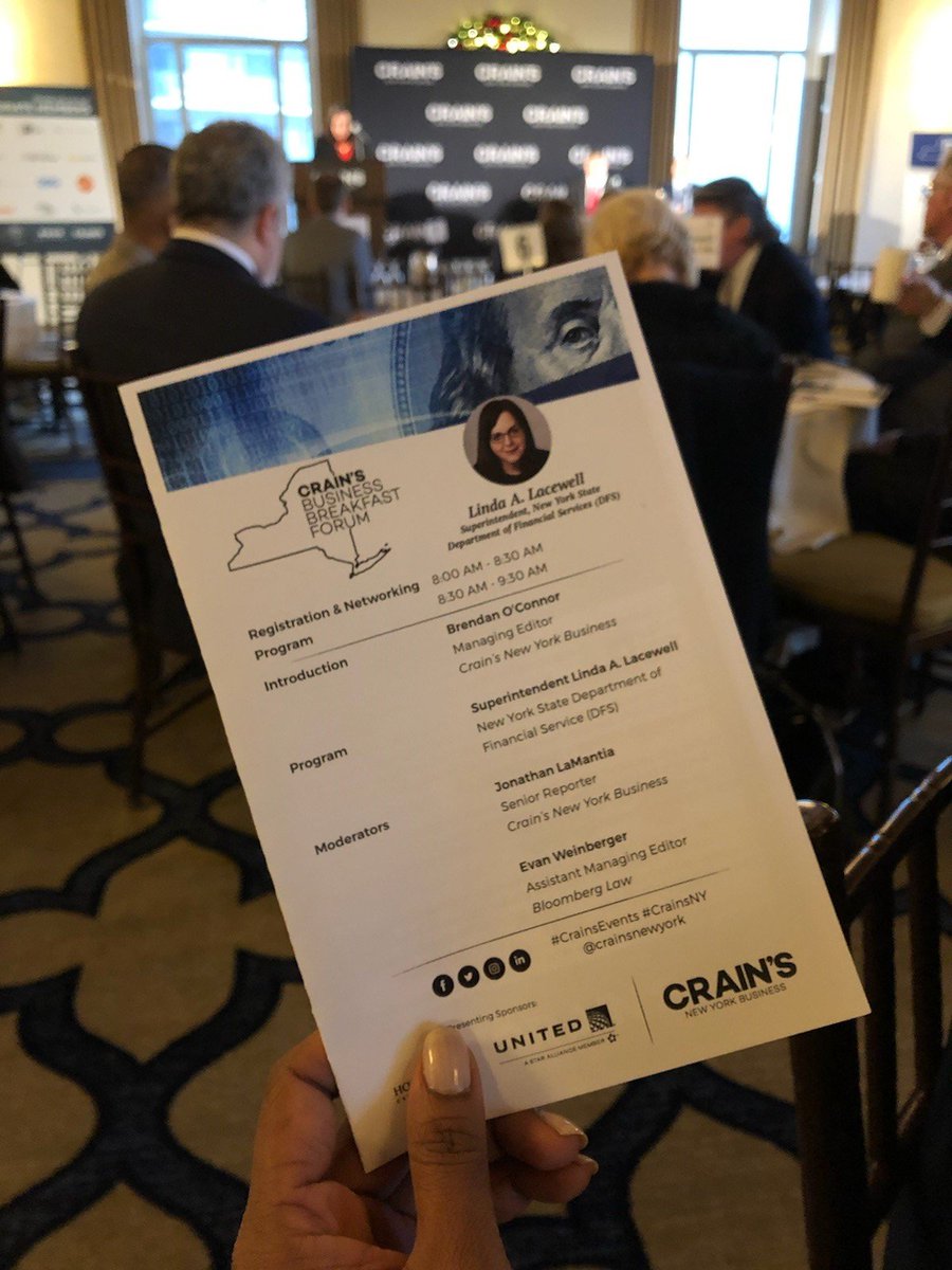 Very informative breakfast this morning with @LindaLacewell and @CrainsNewYork. #CrainsEvents #CrainsNY