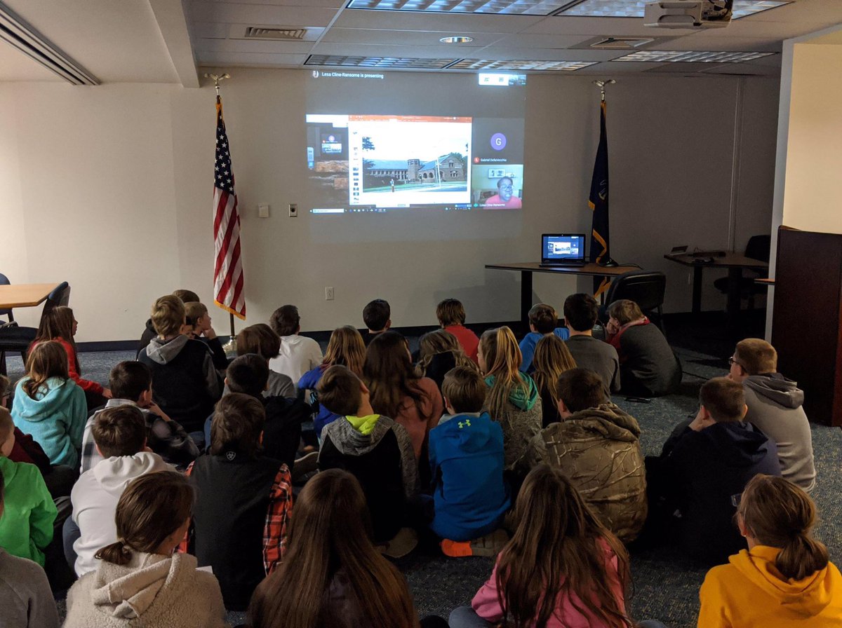 McGuffey_MS's tweet photo. Our 6th grade students really enjoyed participating in a #KnowledgeVillage session with a visiting author today @principal_mrh @deconciliiss @MrsSalosky @LauraMcAnallen1 #Mc3G #BestYearYet https://t.co/S1FIyNK99H