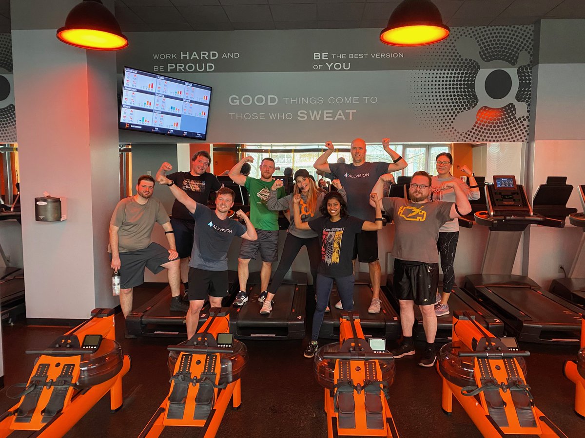 allvision_io's tweet photo. Building our muscles while building our team here at #Allvision! Thanks @orangetheory for the great sweat session! #teambuilding #startuplife #Pittsburgh https://t.co/jhX9MT0tO7