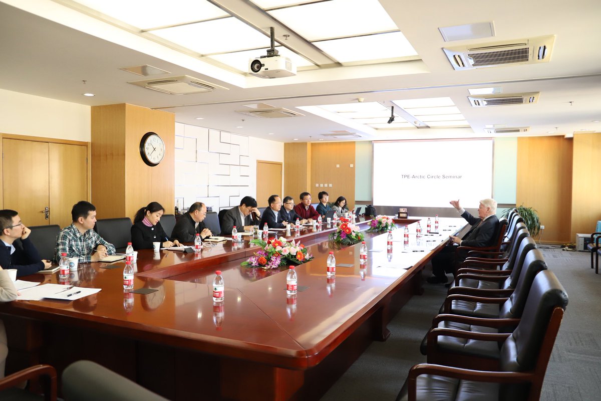 Received this photo from the #ThirdPole institute in #Bejing of our meeting last week. Me alone facing the big host delegation! Has often happened. Makes me feel like the Lone Ranger travelling the world on a mission for the #Arctic, #Climate and #CleanEnergy!