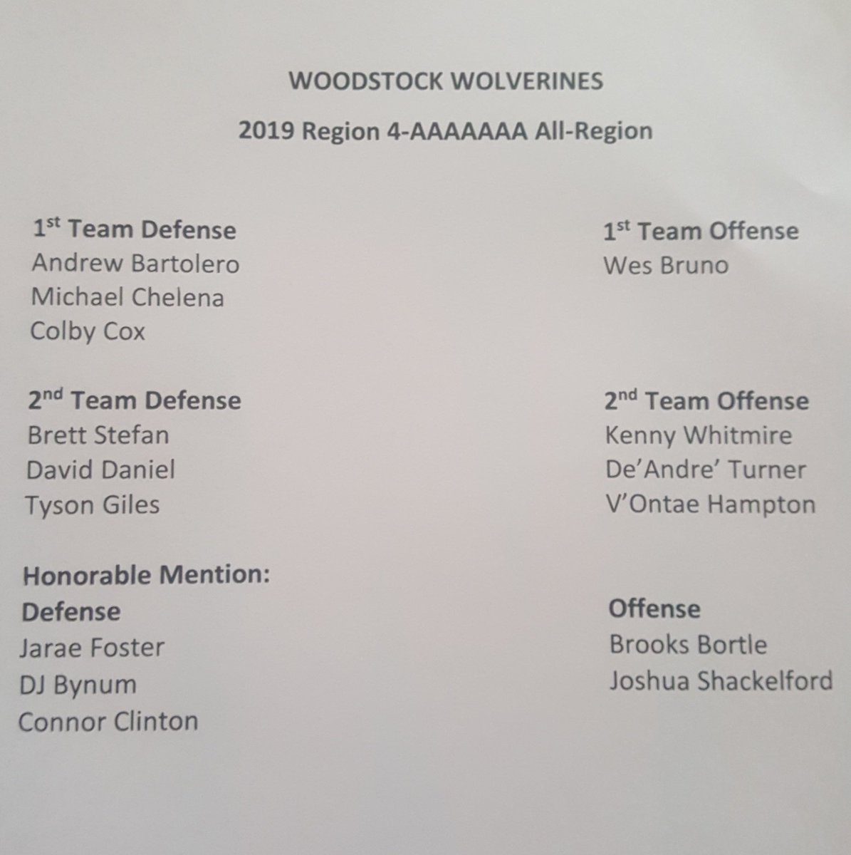 WoodstockFtball's tweet image. Congratulations to the following players for being named to the all-region team. #EARNed #WeAreWoodstock