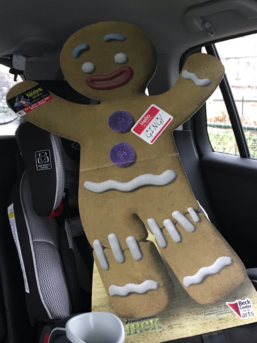 Gingy, the Gingerbread character from Shrek the Musical is on the loose! Can you spot where Gingy has been? Keep on the look out, Gingy will be on the move again tomorrow! See Gingy live on stage until Jan 5. Tix at beckcenter.org or 216-521-2540 x 10. 💚#BeckShrek