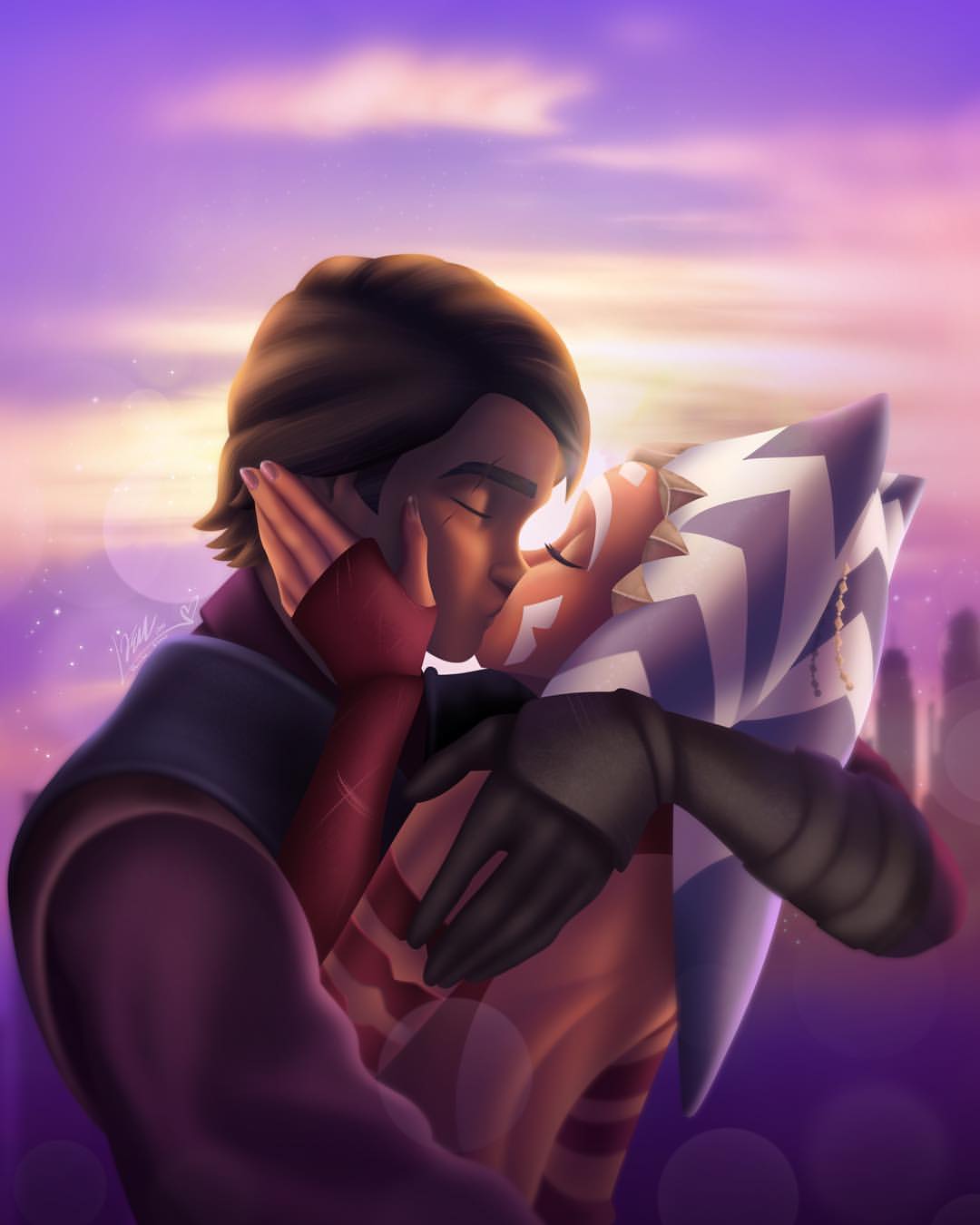Star Wars The Clone Wars Anakin And Ahsoka Kiss