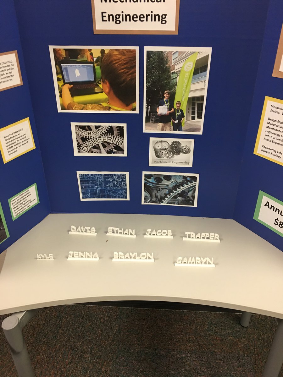 SFrantzenGT's tweet photo. Received some amazing projects today for our TPSP Showcase next week! This 5th grader wants to be a mechanical engineer and made nameplates for his classmates from the 3D printer! @Longbranch_Elem #misdproud @branchgt https://t.co/DG3YrkpRr4