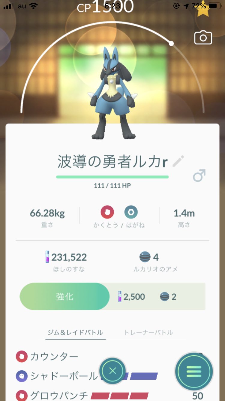れおぽん おはよーございます E ө Z さっそくルカリオに新技はどうだん習得すべく1つだけとっておいた わざマシンスペシャル使いましたが残念ながらラスターカノンに ポケモンgo ポケgo 波導の勇者ルカリオ 波導の勇者